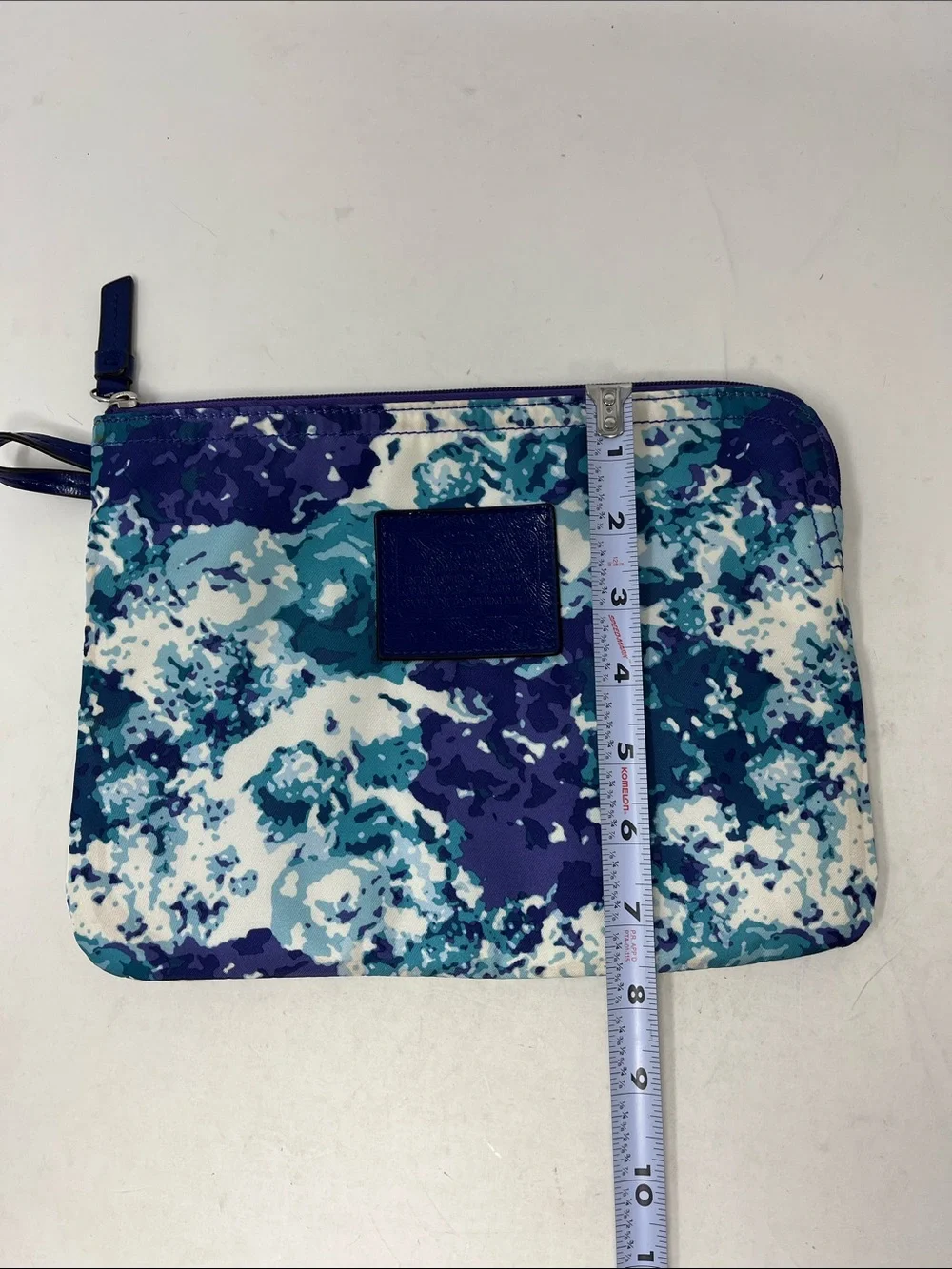 COACH NYLON WEEKENDER ZIPPER POUCH WATERCOLOR BLUE REPLACEMENT SNAP ON
